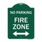 Signmission Fire Lane W/ Bidirectional Arrow, Green & White Aluminum Sign, 18" x 24", GW-1824-23990 A-DES-GW-1824-23990 - alternate 1
